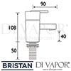 Bristan QUBE Basin Taps Dimensions